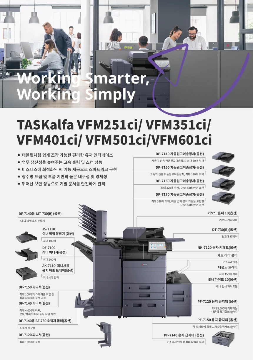 교세라 TASKalfa VFM351ci A3 컬러 레이저 복합기 (35ppm) 상세 이미지